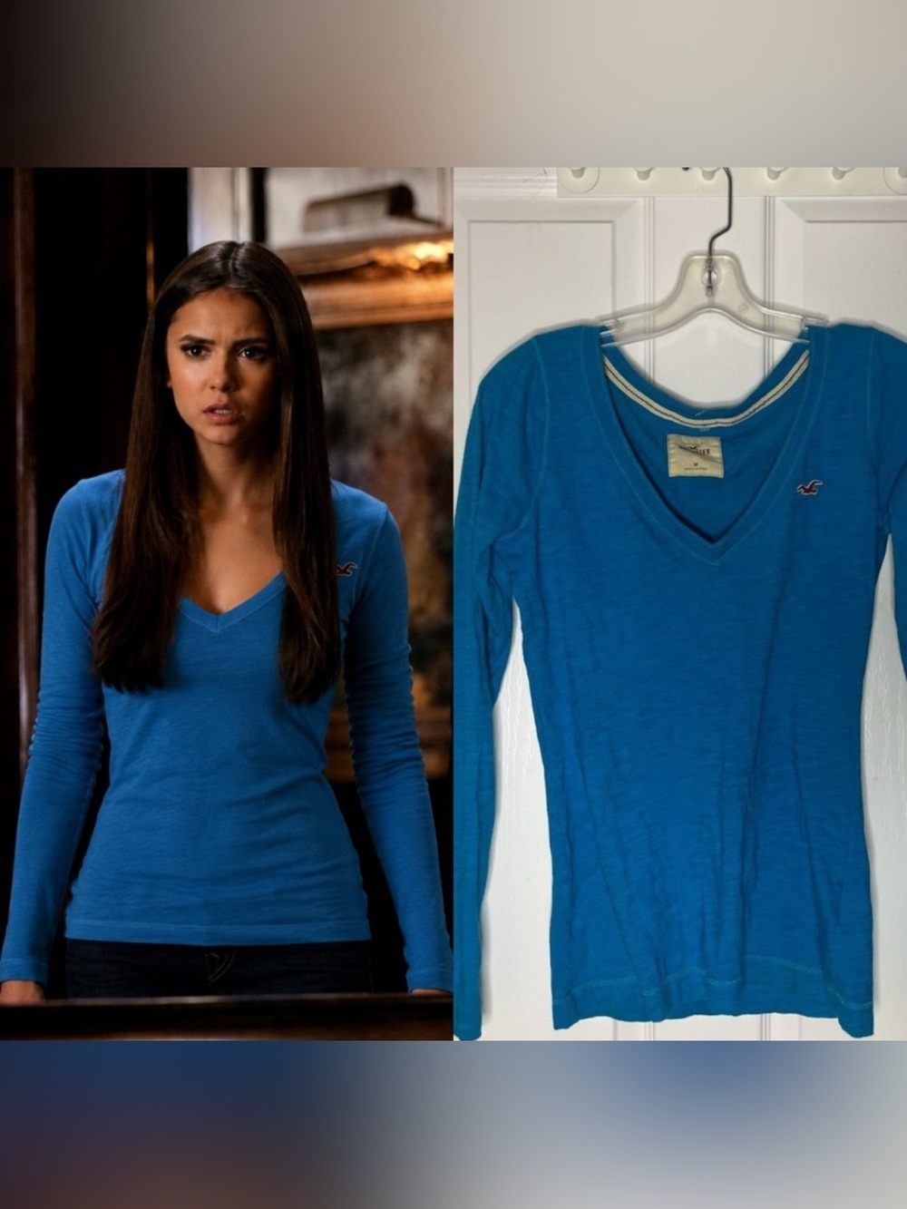 Vintage Rare Hollister Blue V Neck Top